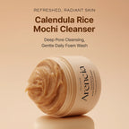 Arencia Calendula Rice Mochi Cleanser, Gentle Exfoliating Foam Wash for Sensitive, Dry, Rough Skin, 4.23oz / 120g - Globo Mag