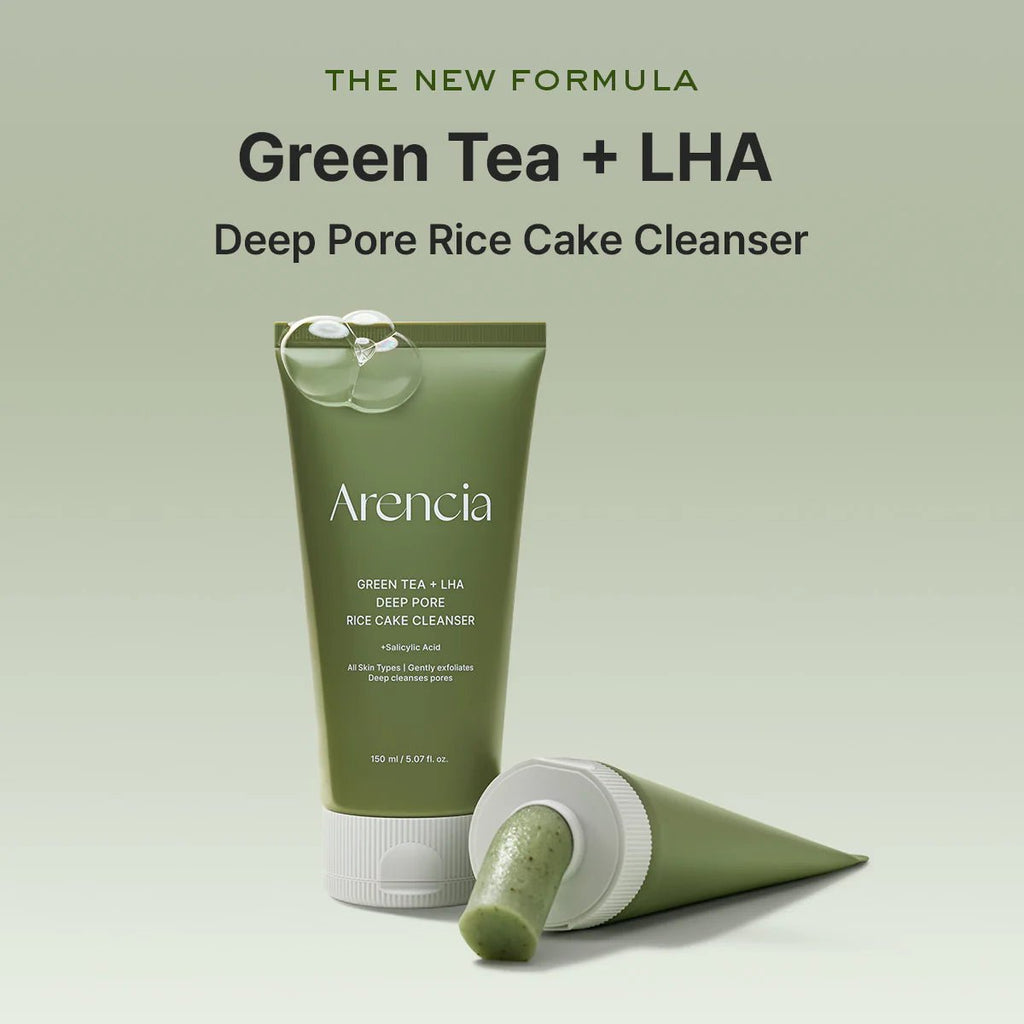 Arencia Green Tea + LHA Deep Pore Rice Cake Cleanser, 150 ml - Globo Mag
