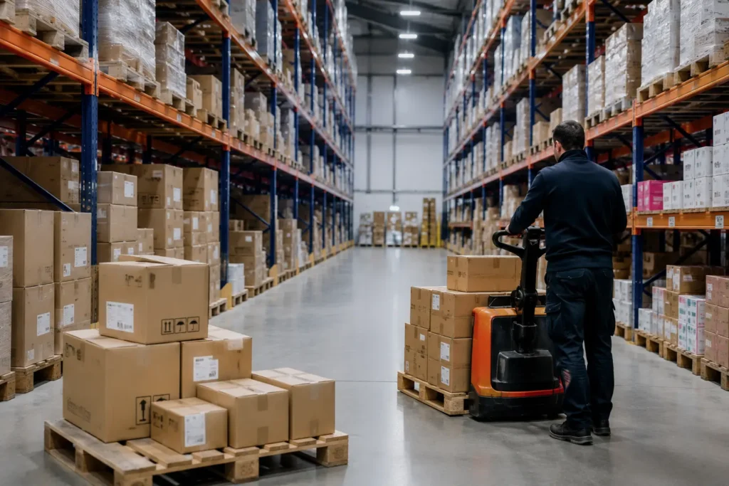 Centru logistic modern utilizat pentru depozitarea și distribuția produselor cosmetice către parteneri și marketplace-uri din Europa.